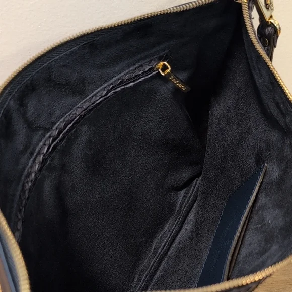 Silvano Biagini Python Bag & Matching Clutch Navy Blue